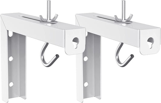 Universal Projector Screen Ceiling Mount, Wall Hanging Mount L-Brackets, 6 Inch Adjustable Extension with Hook Kit, Perfect Projector Screen Placement Hold up to 66 Lbs (PSM001-W), White