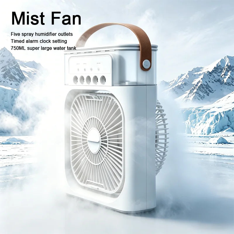 Portable Fan Air Conditioners USB Electric Fan Air Cooler LED Night Light Water Mist Fun 3 in 1 Air Humidifier for Home