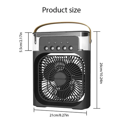 Portable Fan Air Conditioners USB Electric Fan Air Cooler LED Night Light Water Mist Fun 3 in 1 Air Humidifier for Home